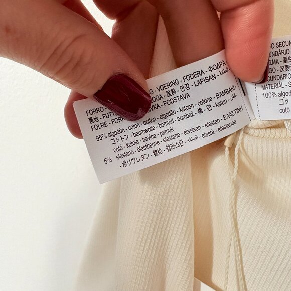 Zara Voluminous Combined Ruffle Short Dress NWT Ecru White Size Medium - Picture 11 of 11